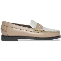 Sebago Dames Leren mocassins Clasic Dan beige, wit (41), Leer, Plat, Geen, Casual 76112KW