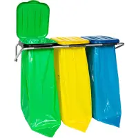 GSG24 Afvalsorteerhouder voor wandmontage, 3 kleuren, 120L-zakken