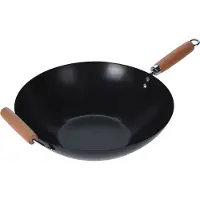 Excellent houseware UITSTEKEND KEUKENGEREED: Koekenpan/Wok van koolstofstaal, 35 cm