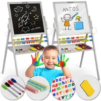 Ricokids magnetisch draaitafelkrijtbord - grijs