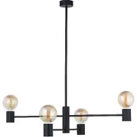 Licht-Erlebnisse 4-lichts zwarte hanglamp Radius