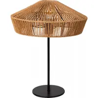 Lucide Tafellamp Yunkai Ø 40cm zwart met rotan