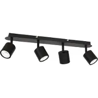 Luminex Plafondspot Modo van metaal, zwart, 4-lamps , dimbaar, zwart, Woon-/ Eetkamer, Roestvrij staal, Modern, buitenspot