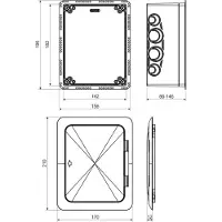 KOPOS KUZ-VO KB Isoleer-installatiedoos Halogeenvrij (b x h x d) 170 x 210 x 80 mm 1 stuk(s)