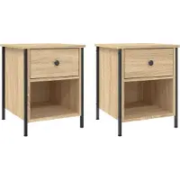 vidaXL Nachtkastjes 2 st 40x42x50 cm bewerkt hout sonoma eikenkleurig