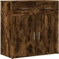 vidaXL Dressoir 79x38x80 cm bewerkt hout gerookt eikenkleurig