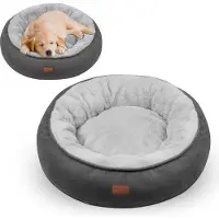OEM Pluizige hondenmat, grijs, diameter 70 cm, medium formaat, wasbaar