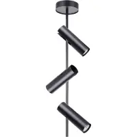 Sigma Plafondspot Leda 3, 3-lamps, zwart dimbaar, zwart, Woon-/ Eetkamer, metaal, Modern, buitenspot