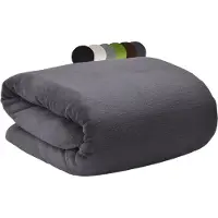 Beautissu Aurelia - Woondeken & Plaid - 220x240 cm - Antraciet - Zachte microvezel fleece