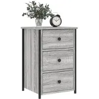 vidaXL Nachtkastjes 2 st 40x36x60 cm bewerkt hout grijs sonoma eiken