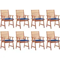 Syfax Tuinstoelen 8 st met kussens massief acaciahout