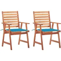 Syfax Tuinstoelen 2 st met kussens massief acaciahout