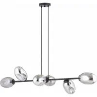 Emibig Hanglamp 6xE14 10W PANDORA, 6 grijze lampenkappen, model 1263/6