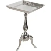 Invicta Filigraan bijzettafel TRAYFUL 55cm zilveren aluminium dienbladtafel - 35725