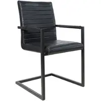 Invicta industrieele sledestoel LOFT antiek zwart met armleuning ijzeren frame - 37082