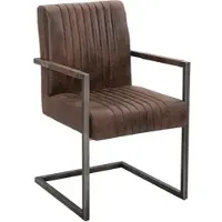 Riess Moderne sledefauteuil BIG ASTON vintage bruin geborsteld ijzeren frame - 39805