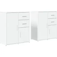 vidaXL Dressoirs 2 st 60x31x70 cm bewerkt hout wit
