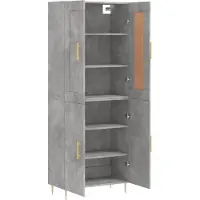 vidaXL Hoge kast 69,5x34x180 cm bewerkt hout betongrijs