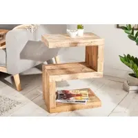 Invicta Handgemaakte bijzettafel S 60cm massief mangohout verstelbaar - 41001