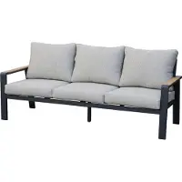AVH-Collectie Lola 3-zitsbank aluminium antraciet soft grey kussens