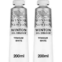 Winsor & Newton Winton 1490699 Olieverf Set – Titanium White – 2x 200 ml – Hoogdekkende kunstenaarsverf – Voor schilderkunst & atelier