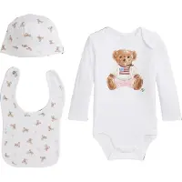 Ralph Lauren Cadeaubox - Babyslabbetje/Muts/Romper l/s - Wi - - 62 - Rompers Lange Mouw
