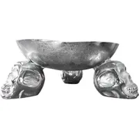 Invicta Design fruitschaal SKULL 35cm zilveren aluminium schedelschaal - 22917