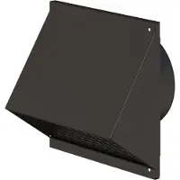 Ubbink Aerfoam Ø150mm gevelkap - zwart - 0188810