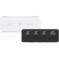 Honeywell Home Zoneregelaar HCC100 + 4x Home Thermostaat DT4M Bedraad Zwart