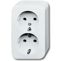 Busch Jaeger Busch-Jaeger Opbouw Wandcontactdoos 2V Randaarde KV Wit