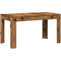 vidaXL Eettafel 140x74,5x76 cm bewerkt hout oud houtkleurig