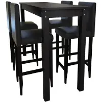 vidaXL Bartafel met 4 barkrukken zwart