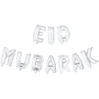 Zin El Afrah Eid Mubarak - Folie ballonnen Zilver
