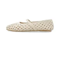 Bianco Ballerina met riempjes 'Stella' offwhite