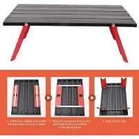OEM Opklapbare mini campingtafel, aluminium, inklapbaar, geschikt voor gebruik buitenshuis en op het strand