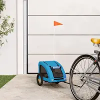 Prolenta Maison Exclusive - Fietsaanhanger voor honden, blauw. Gemaakt van Oxford-stof en metaal
