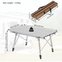 OEM Opklapbare aluminium tafel, 52x90x72 cm, geschikt voor camping en balkon