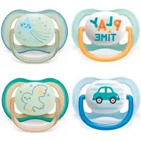 OEM Zachte zuigflesjes, geschikt voor baby's van 0-6 maanden, jongensmodel, mixset, 4-delig, met hygiëneafdekking