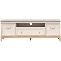 AX Living TV-meubel Nymphen, kleur Cashmere, geschikt voor een 75-inch televisie, met 1 lade en 2 deuren, gemaakt van MDF met een eikenhoutlook