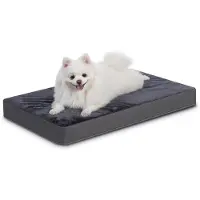 OEM Orthopedisch hondenbed voor kleine honden, met een waterdichte kunstlederen ondergrond, geschikt voor binnen- en buitengebruik. Hondenbed, hondenmand, 58 x 43 x 7 cm, donkergrijs