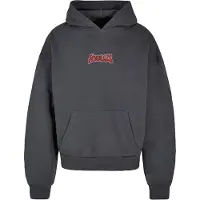 MJ Gonzales Sweatshirt 'Ornament of Ashes' donkergrijs / rood / bordeaux / wit