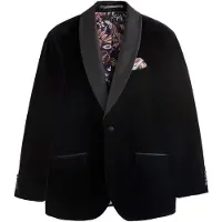 Next - Heren - Signature Pontoglio Italiaanse fluwelen blazer met sjaalkraag, normale pasvorm - Zwart