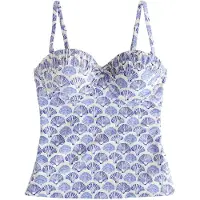 Next Tankinitop crème / blauw / donkerblauw