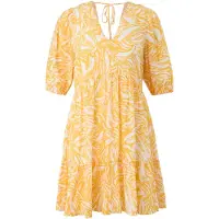 Comma casual identity Zomerjurk geel / wit