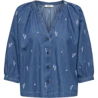 JDY Blouse 'JDYKai' blauw denim / wit