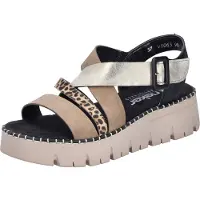 Rieker Sandalen met riem beige / donkerbeige / zilver