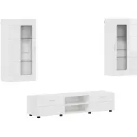 vidaXL Tv-meubelset FLORIN 3 st Hoogglans wit Bewerkt hout