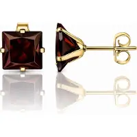 LGT JWLS Classic Stud Oorbellen Vierkant - Rood Goud-8mm