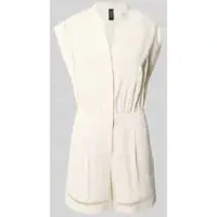 Marc Cain Jumpsuit van linnenmix met opengewerkte borduursels