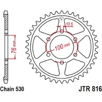 JT Sprockets 530 Jtr816.45zbk Steel Achtertandwiel